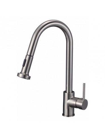 Vodos, robinet de cuisine avec fini nickel brossé