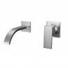Déméter, robinet de lavabo mural chrome poli