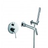 Kami, Polished Chrome Wall-Mounted Bathtub Faucet