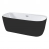 67″ Black & Glossy White Freestanding Bathtub – Volos