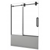 Apollon noire 60", porte de douche sur bain