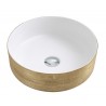 Epona 14", Round porcelain bassin white and gold finish