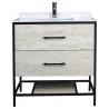 Titus 32'', Vivo Oak, Freestanding Vanity with White Countertop