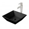 Wakato Lavabo en porcelaine noir mat