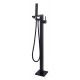 Arès II, Black brass faucet for freestanding bathtubbs
