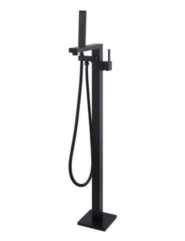 Arès II, Black brass faucet for freestanding bathtubbs
