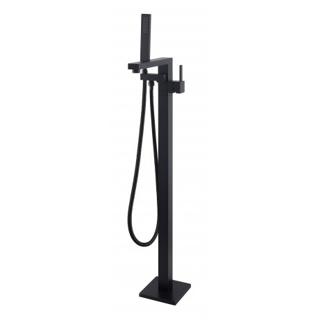 Arès II, Black brass faucet for freestanding bathtubbs