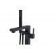 Arès II, Black brass faucet for freestanding bathtubbs