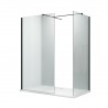 Fresca 54", Douche en verre style ''walk-in'' noir mat avec retour 34"