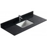 Dessus de vanité en quartz noir 48 pouces avec lavabo sous-plan en porcelaine