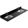 Galaxy noir 72", dessus de vanité en granite avec 2 lavabo en porcelaine sous-plan