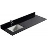 Galaxy noir 60", dessus de vanité en granite avec lavabo en porcelaine sous-plan