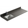 Gris Pure 60", dessus de vanité en quartz avec lavabo en porcelaine sous-plan