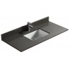Gris Pure 48", dessus de vanité en quartz avec lavabo en porcelaine sous-plan