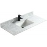 Carrara blanc 48", dessus de vanité en marbre avec lavabo en porcelaine sous-plan
