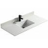 Dessus de vanité en quartz blanc pure 48 pouces avec lavabo sous-plan en porcelaine