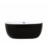Bain autoportant 59" noir et blanc lustré – Fuxi