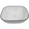 Sumatra, glossy white basin with black border