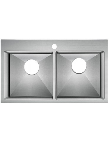 Galaxie, évier de cuisine Double noir Anthracite 30''