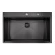 Galaxie 33", Black Kitchen Sink with Cutting Board and Strainer