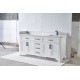 VELA 72" Vanité double en bois massif