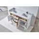 VELA 60" Vanité double en bois massif
