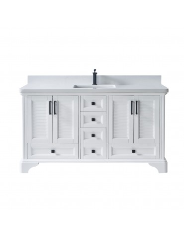 VELA 60" Vanité en bois massif