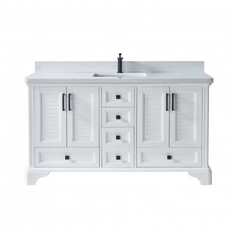 VELA 60" Vanité en bois massif