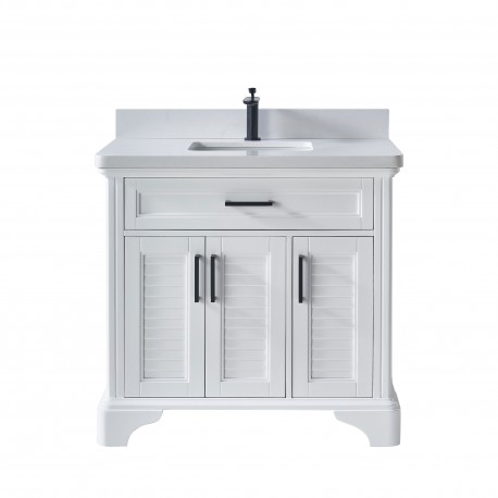 VELA 36" Vanité en bois massif