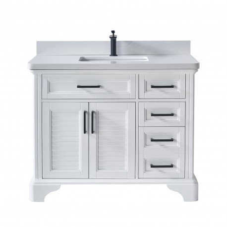 VELA 42" Vanité en bois massif
