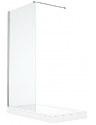 Douche en verre style Italienne, finie chrome