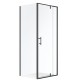 Square black hinged shower, META Collection