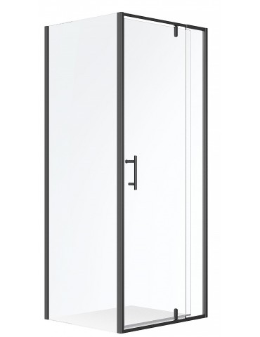 Square black hinged shower, META Collection
