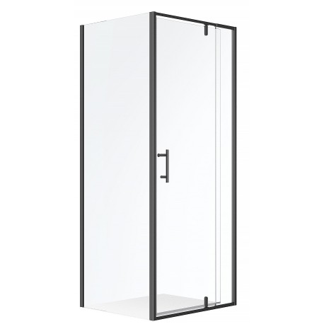 Square black hinged shower, META Collection
