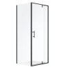 META 36'', Square black hinged shower