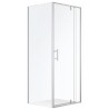 META 36'',Douche carré chrome à charnière,