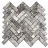 Grey Marble Mosaic – Classic Herringbone, Kitchen & Bathroom