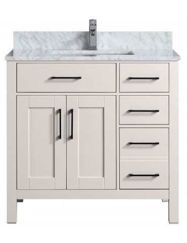 Goli 36'' Bathroom Vanity – Solid Wood Greige