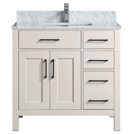 Goli 36'' Bathroom Vanity – Solid Wood Greige
