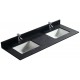 Galaxy noir 72", dessus de vanité en granite avec 2 lavabo en porcelaine sous-plan