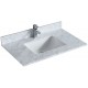 Dessus de vanité en marbre blanc carrara 36 pouces avec lavabo sous-plan en porcelaine