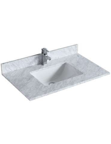 36-inch white carrara marble Vanity Top with Undermount Porcelain Sink