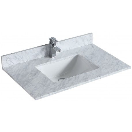 36-inch white carrara marble Vanity Top with Undermount Porcelain Sink