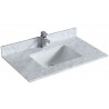 Dessus de vanité en marbre blanc carrara 36 pouces avec lavabo sous-plan en porcelaine