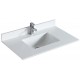 Blanc pure 36", dessus de vanité en quartz avec lavabo en porcelaine sous-plan
