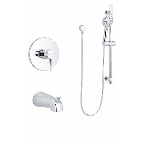 Shower faucet with bath spout – Chrome, Kami Collection