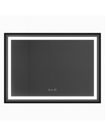Miroir LED rectangulaire, 60 × 40", fini noir, collection Bluesync