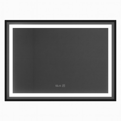 Miroir LED rectangulaire, 60 × 40", fini noir, collection Bluesync