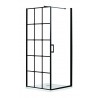 Black square hinged shower Eddy 36''