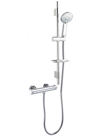 Robinet de douche chrome avec sélecteur thermostatique